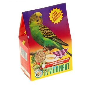 Корм «Бриллиант» для попугаев, с фруктово-овощными добавками, 400 г
