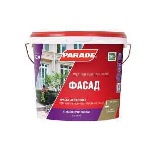 Краска фасадная PARADE F20 Фасад база А 5 л Россия