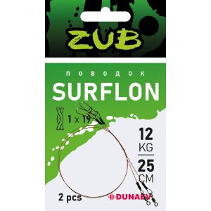 Поводки ZUB Surflon 1x19 12 кг, 15 см (2 шт) 