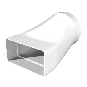 Соединитель прямоугольных воздуховодов 60 х120 мм с круглым d-100 мм Белый 612СП10К