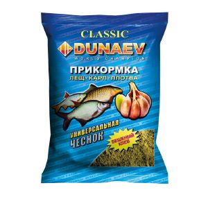 Прикормка рыболовная DUNAEV Классика 0,9 кг Универсальная чеснок