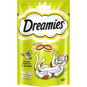 Лакомые подушечки для кошек Dreamies Молочный Коктейль 60 г