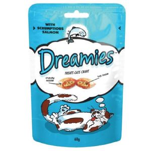 Лакомые подушечки для кошек Dreamies с лососем 60 г