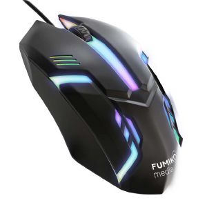 Мышь проводная FUMIKO CM01 черная с подсветкой