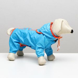 Комбинезон демисезонный с отверстием для поводка, 12 (ДС 30, ОШ 30, ОГ 40 см), голубой