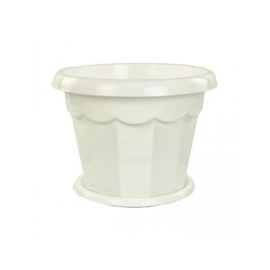 Горшок цветочный Альтернатива Гармония с поддоном 0,7 л Белый М1408