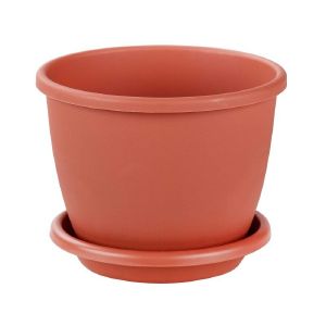 Горшок цветочный Альтернатива Эконом с поддоном 2 л Коричневый М6601