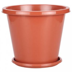 Горшок цветочный Альтернатива Эконом с поддоном 3 л Коричневый М6602