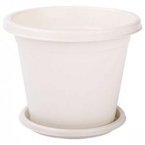 Горшок цветочный Альтернатива Эконом с поддоном 3 л Белый М7255