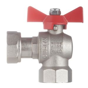 Кран шаровый 3/4" ВР-ВР угл. с накидной гайкой FUBL12 Бабочка