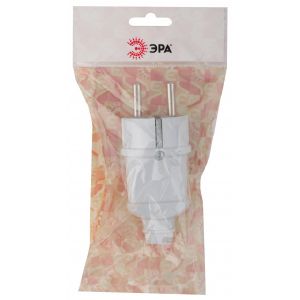 Вилка 16А с/з ЭРА прямая 250В Белая