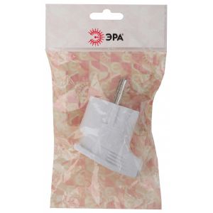 Вилка 16А с/з ЭРА угловая 250В Белая