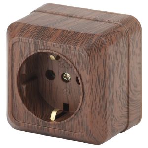 Розетка о/у Эра Intro Quadro одинарная с/з 16А-250В IP20 Венге