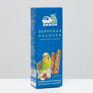 Зерновые палочки «Пижон» для птиц, с орехами, 2 шт
