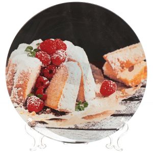 Тарелка обеденная, стекло, 23 см, круглая, Кекс