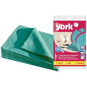 Салфетка д/уборки ЛЮКС сверхвлаговпитывающая упак.8+2 шт. YORK 2034