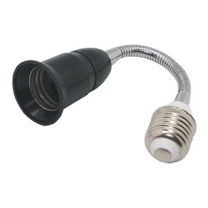 Переходник для ламп Е27/Е27 ECOLA Черный гибкий 150 мм