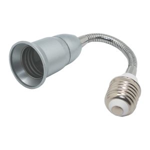 Переходник для ламп Е27/Е27 ECOLA Серебряный гибкий 150 мм