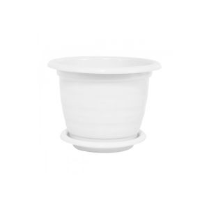Горшок цветочный Альтернатива Виола с поддоном 1 л Белый М1529