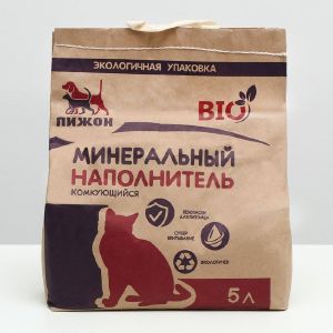 Наполнитель комкующийся «Пижон» Bio, 5 л