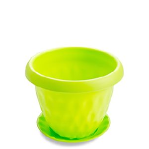 Горшок для растений «Розетта» 0,9 л d140 c поддоном зеленый С125ЗЕЛ