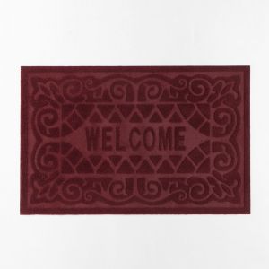 Коврик влаговпитывающий придверный без окантовки Доляна «Welcome. Вензеля», 38×59 см, цвет МИКС