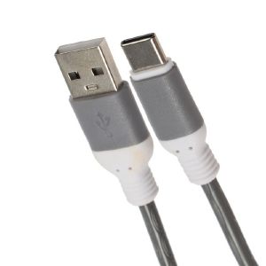 Кабель LuazON, Type-C - USB, 1 А, 1 м, серый