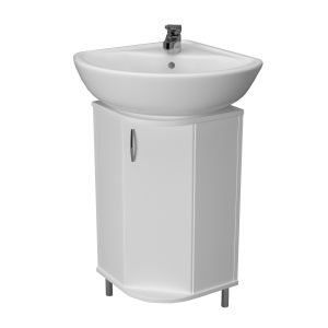 Тумба «Элегия» 46 (400*800*400мм) белая угловая + умывальник Элегия