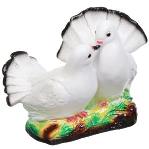 Фигура садовая гипс Голубки 170x170 мм