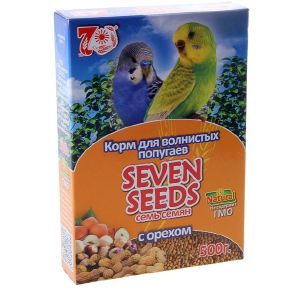 Корм Seven Seeds для волнистых попугаев, с орехами, 500 г 1078692