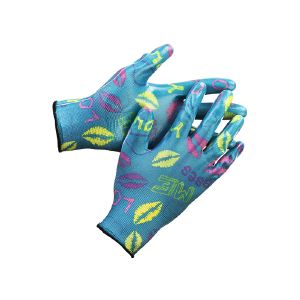 Перчатки GRINDA садовые, прозрачное нитриловое покрытие, размер L-XL, синие 11296-XL