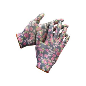 Перчатки GRINDA садовые, прозрачное нитриловое покрытие, размер L-XL, черные 11297-XL