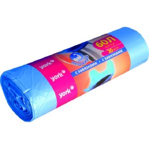 Мешки для мусора York 60 л 20 шт с завязками 902170