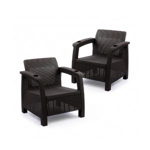 Набор 2-х кресел Альтернатива Ротанг плюс, 73 x 70 x 79 см, мокко М8840