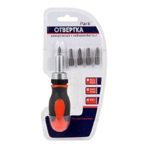 Отвертка реверсивная PARK с набором бит 5+1 OTV07NB