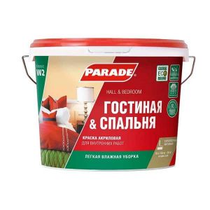 Краска акриловая PARADE W2 Гостиная & Спальня Белая матовая 10л