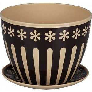 Горшок цветочный Альтернатива Валенсия 1,7 л бежево-коричневый М4602