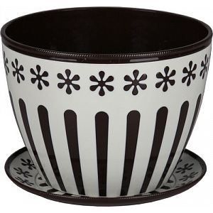 Горшок цветочный Альтернатива Валенсия 1,7 л коричнево-слоновая кость М4504