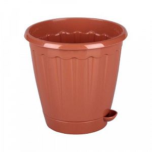 Горшок цветочный Альтернатива Рондо с поддоном 1,5 л Коричневый М6093
