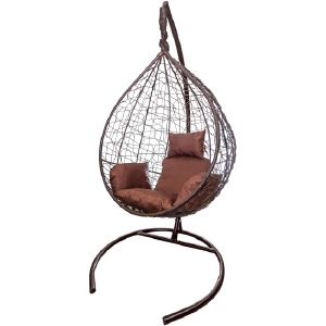 Кресло подвесное Сфера, корзина коричневая, подушки коричневые CN700-МТКОР