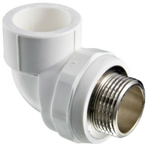 Угольник PP-R комб. НР 25х3/4" мм Белый