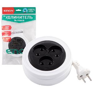 Удлинитель ENGY «Рулетка», 3м/3роз (ШВВП 2х0,75)