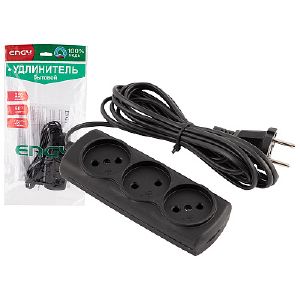 Удлинитель ENGY «Эконом» 3м/3роз. (ШВВП 2х0,75) черный
