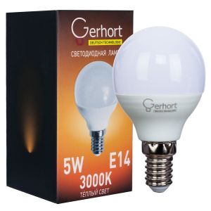 Лампа 5W GERHORT G45 LED 3000K E14 Gerhort