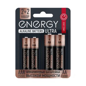 Батарейка алкалиновая Energy Ultra LR6+LR03/4B тип АА+AAA 2+2 шт