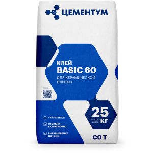 Клей для плитки Цементум Basic 60 25 кг