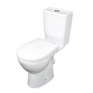 Унитаз-компакт Рио белый (гориз, нижн, сид. полип. , 2-кн. арм. ) (Rosa)