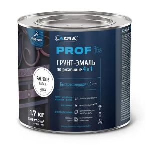 Грунт-эмаль 4 в 1 быстросохнущая Лакра PROF IT База А, RAL 9003 1,7кг
