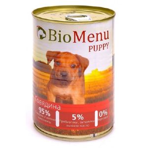 Влажный корм для щенков BioMenu Puppy Говядина, 100 г ж/б