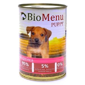 Влажный корм для щенков BioMenu Puppy Индейка, 100 г ж/б